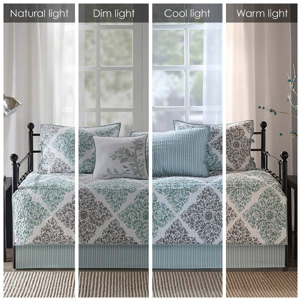6 Piece Reversible Daybed Cover Set Aqua Daybed Media 3