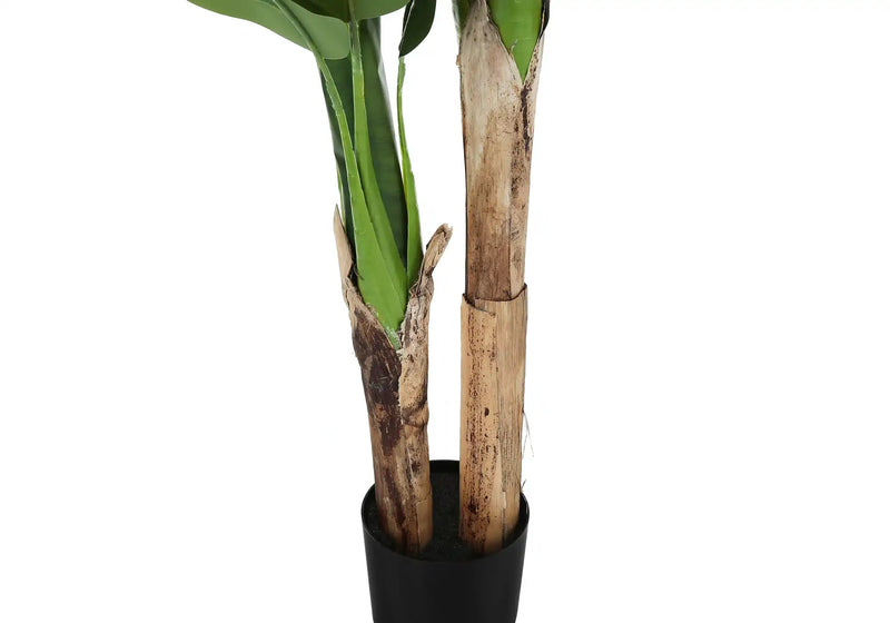 Artificial Plant, 55' Tall, Banana Tree, Indoor, Faux, Fake, Floor, Greenery, Potted, Real Touch, Decorative, Green Leaves, Black Pot