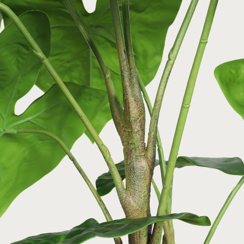 30'' Artificial Tropical Alocasia Leaf Plant With White Pot 2pc/set