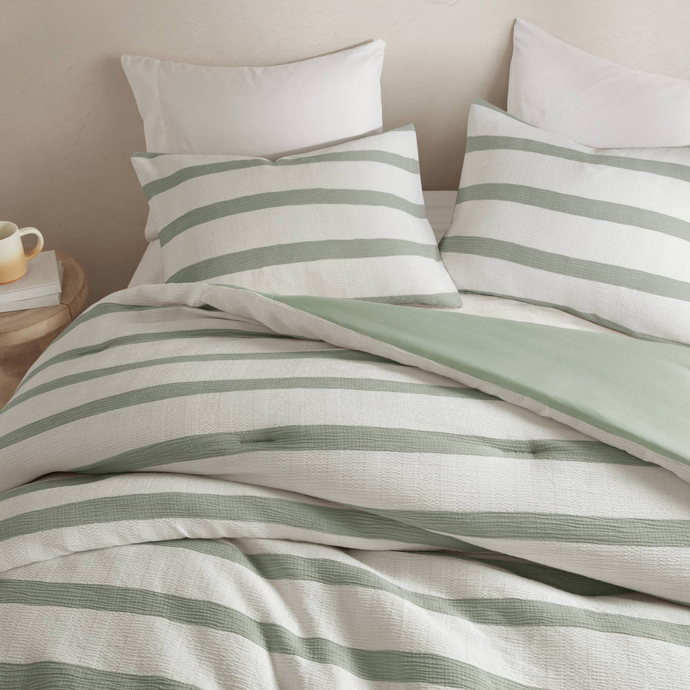 3-Piece Full/Queen Yarn-dyed striped comforter Media 9