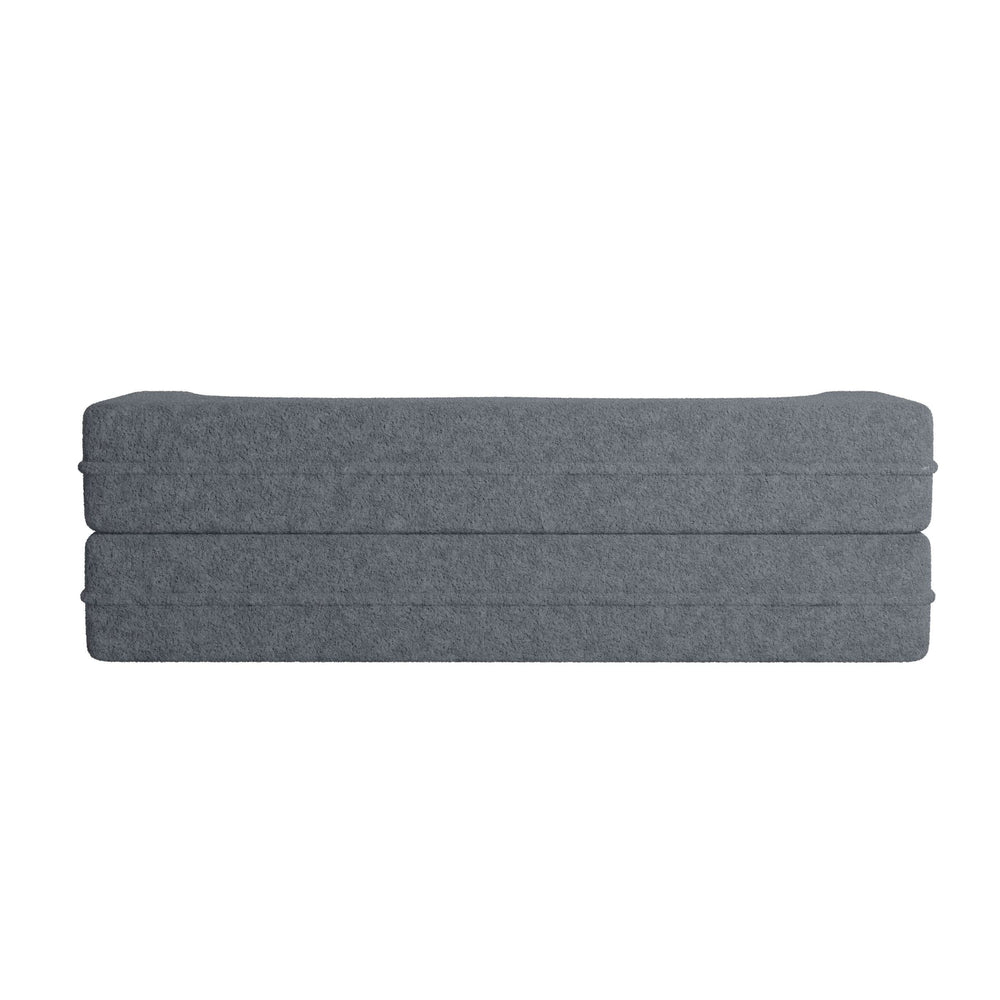 Sofa Bed Teddy Fabric Modern Grey Full Size Living Room Lounge Area Media 15