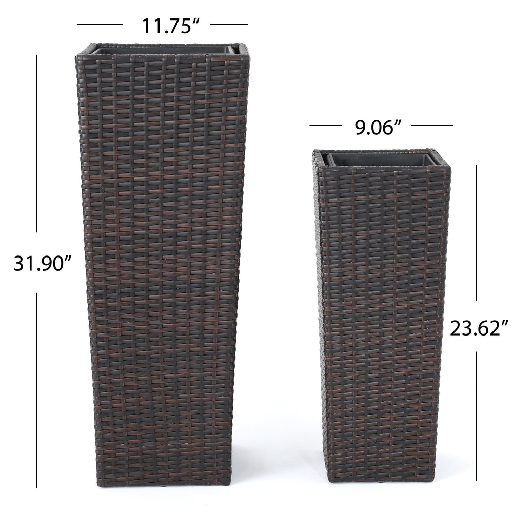 Rattan FLOWER POT - BROWN Media 5