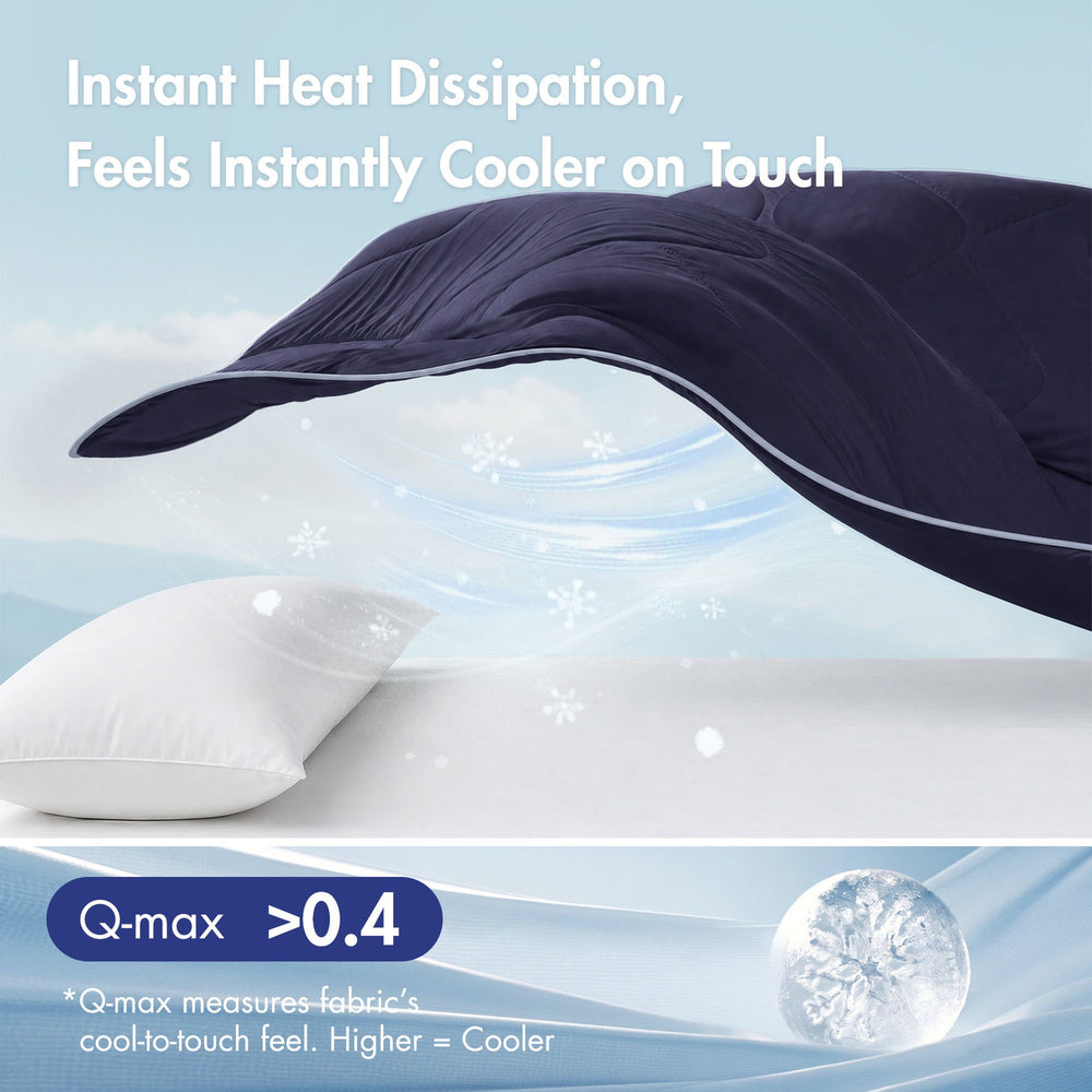 1 Piece King Down Alternative Comforter,Navy Media 20