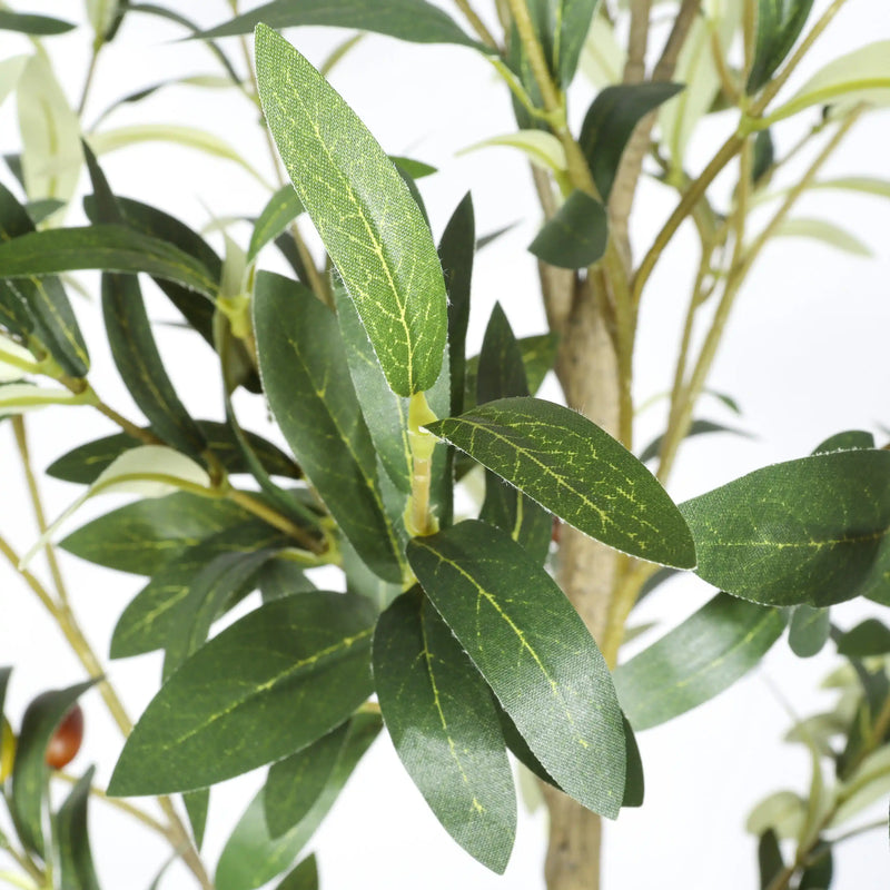 5' Artificial  Olive Tree in Black Plastic Pot, 1pc/set