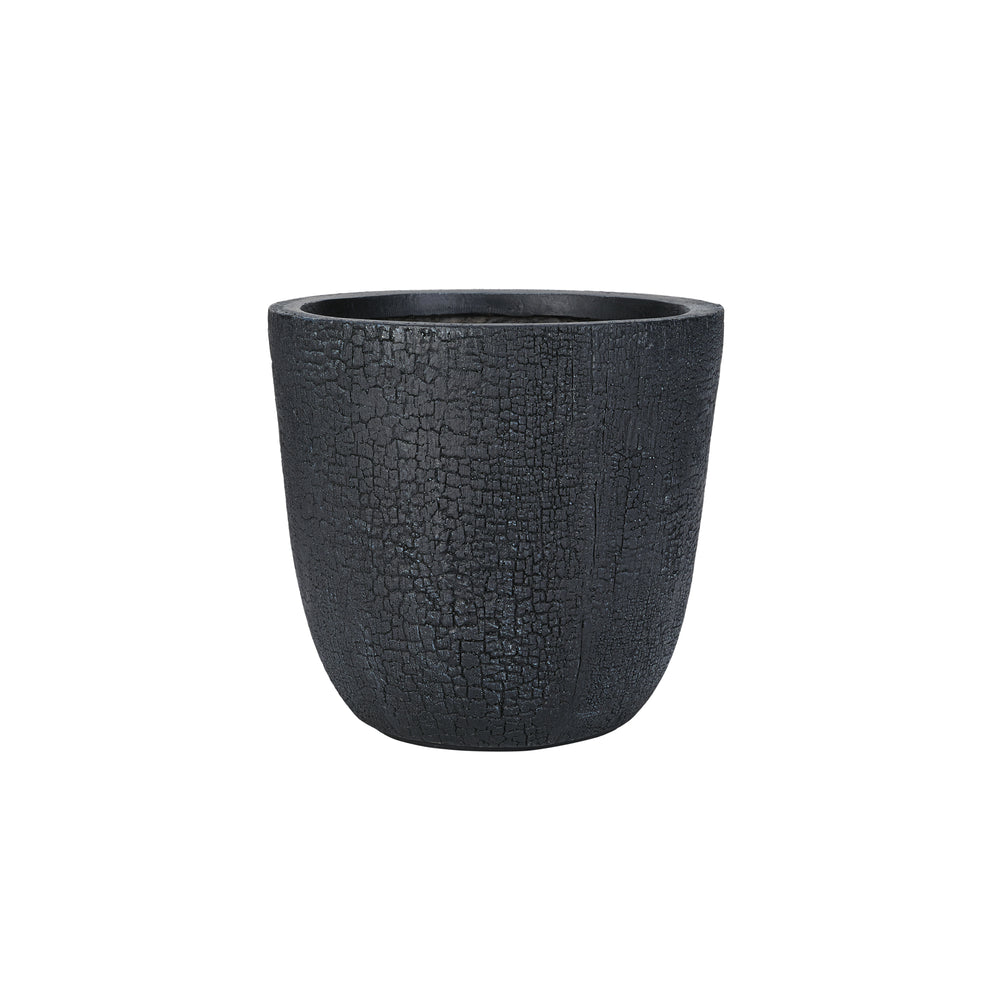 U_STYLE Lightweight MGO Planter Set of 3,16.93'+13.78'+11.02' Dia Round Concrete Stackable Flower Pots with Drainage Holes and Rubber Plug,Crackle Stone Texture for Patio Garden Balcony Indoor Outdoor Media 13