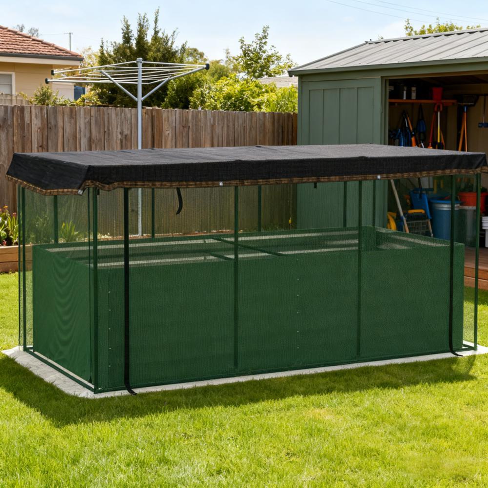 Crop Cage and Shade Cloth with Raised Garden Bed,Galvanized Steel Planter Box Media 6