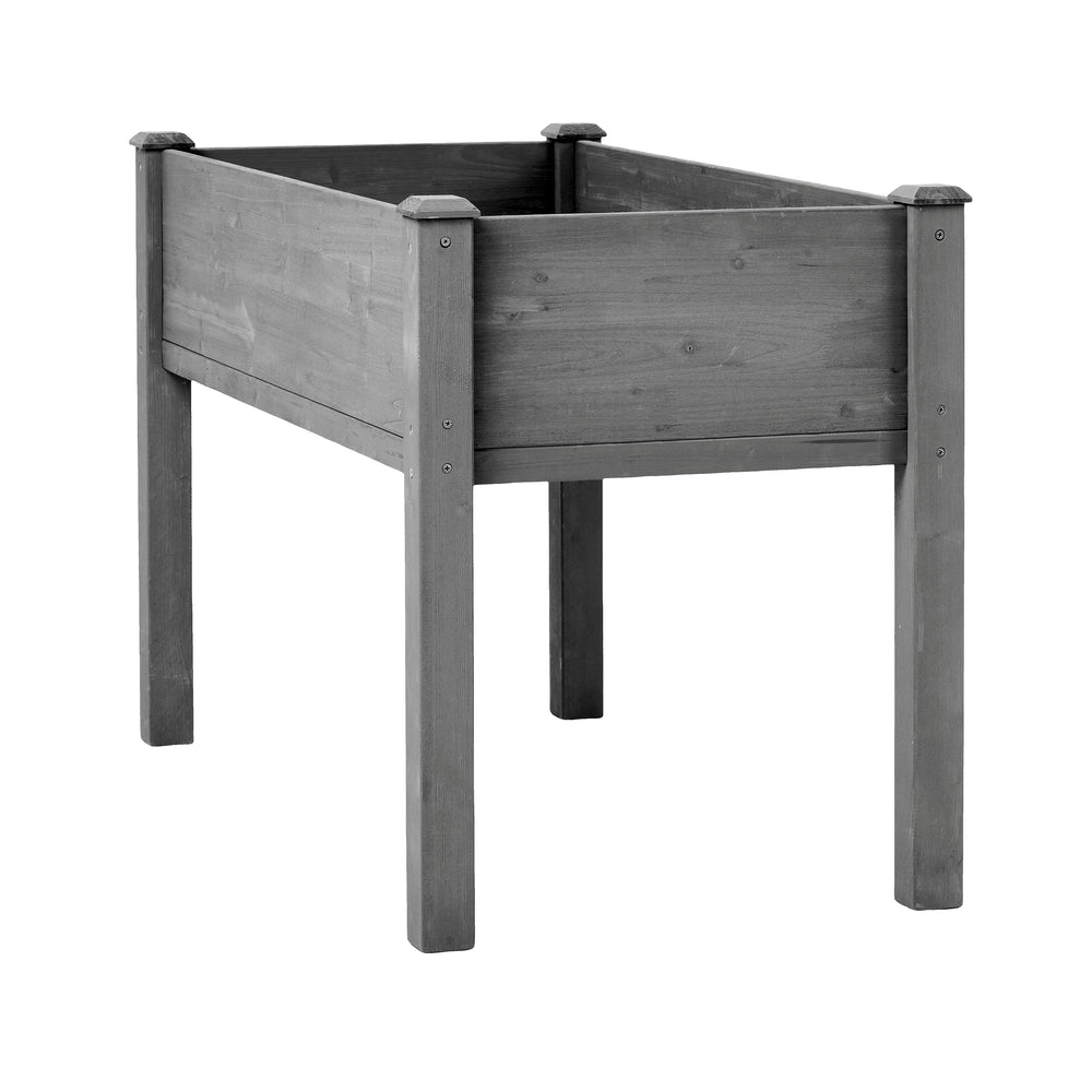 Elevated Wooden Garden Bed 48x24x30 inch with Legs, Premium Gray Solid Wood Planter Box for Outdoor Plants Flowers Fruits Vegetables Herbs Media 15