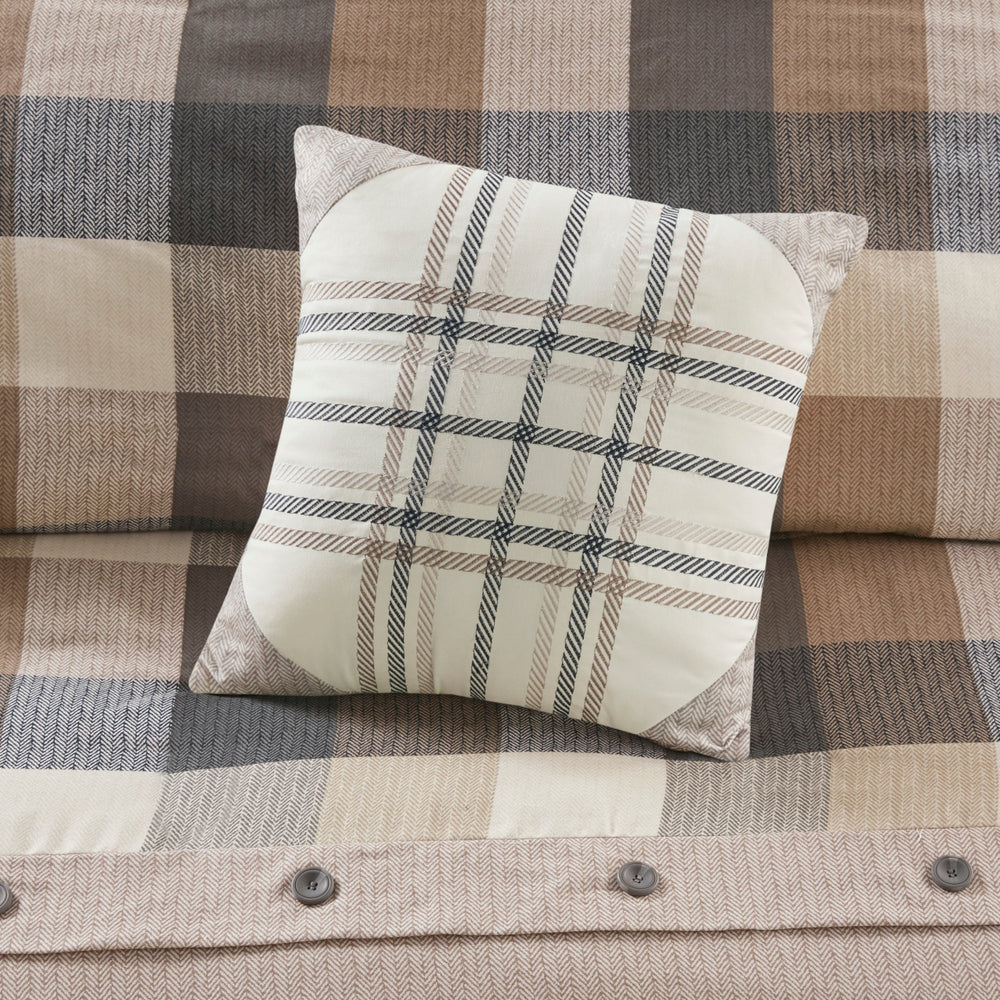 Full/Queen 6 Piece Herringbone Duvet Cover Set Media 17