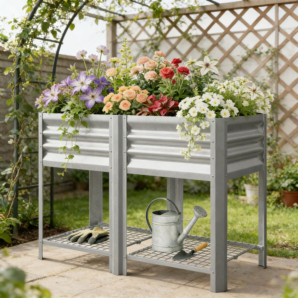 Outdoor Elevated Planter Box,Raised Garden Bed Media 5