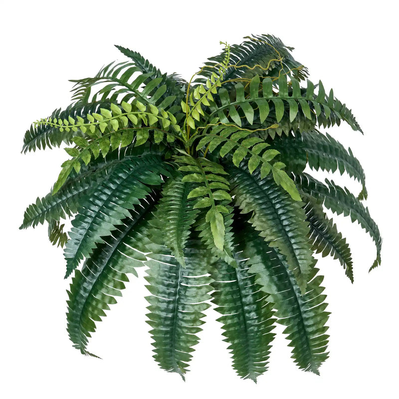 2 Pcs Artificial Boston Ferns Plastic Fern 35 Branches Indoor Outdoor Decor