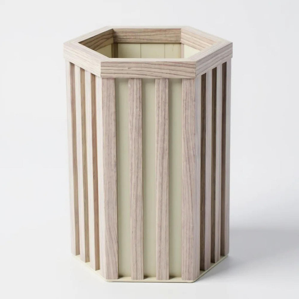 Hexagon Column Planter SM - Ash Brown Media 1