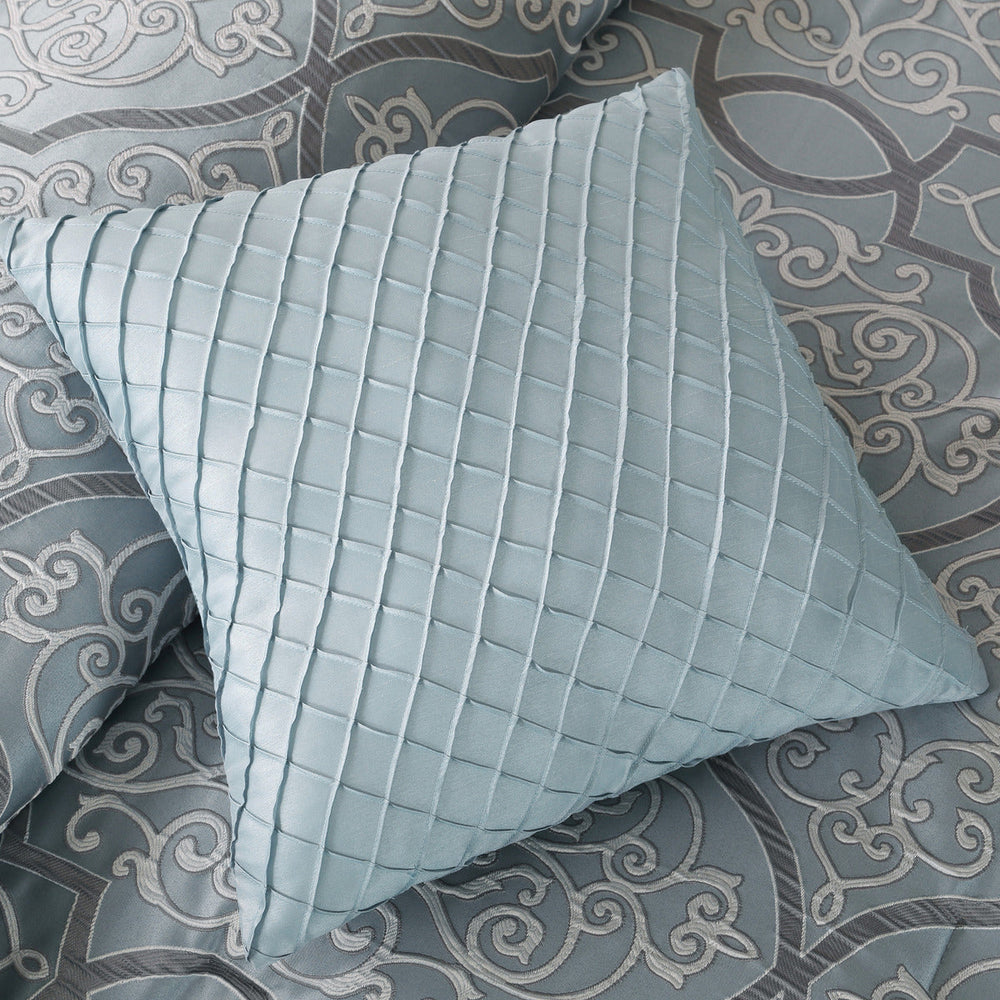 12 Piece Comforter Set with Cotton Bed Sheets Blue Cal King Media 4
