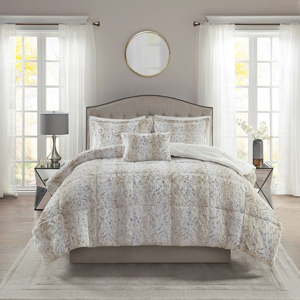 Full/Queen 4PC Faux Fur Comforter Set Media 5