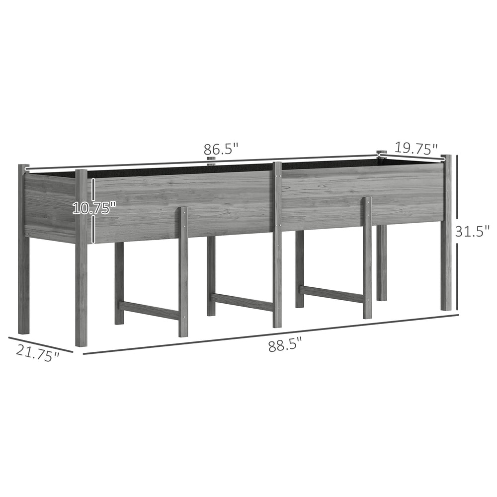 Large Elevated Planter Box,Wooden Raised Garden Bed with Legs,Bed Liner and Drain Holes Media 3