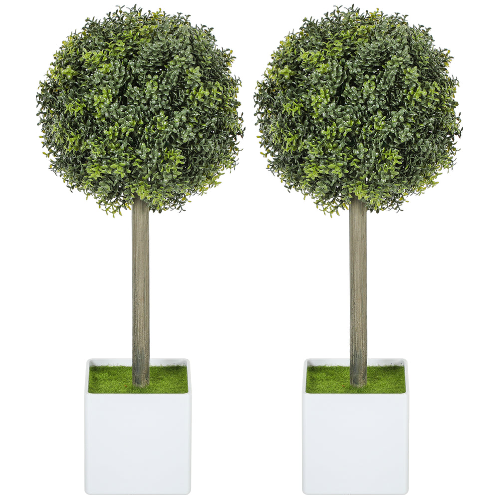 2 pcs Artificial Plants Fake Boxwood Topiary Balls with 114 PE Leaves Media 7