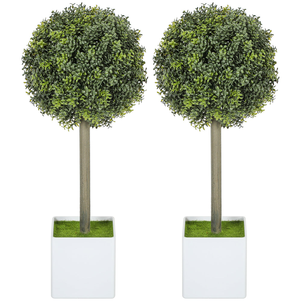 2 pcs Artificial Plants Fake Boxwood Topiary Balls with 114 PE Leaves Media 7