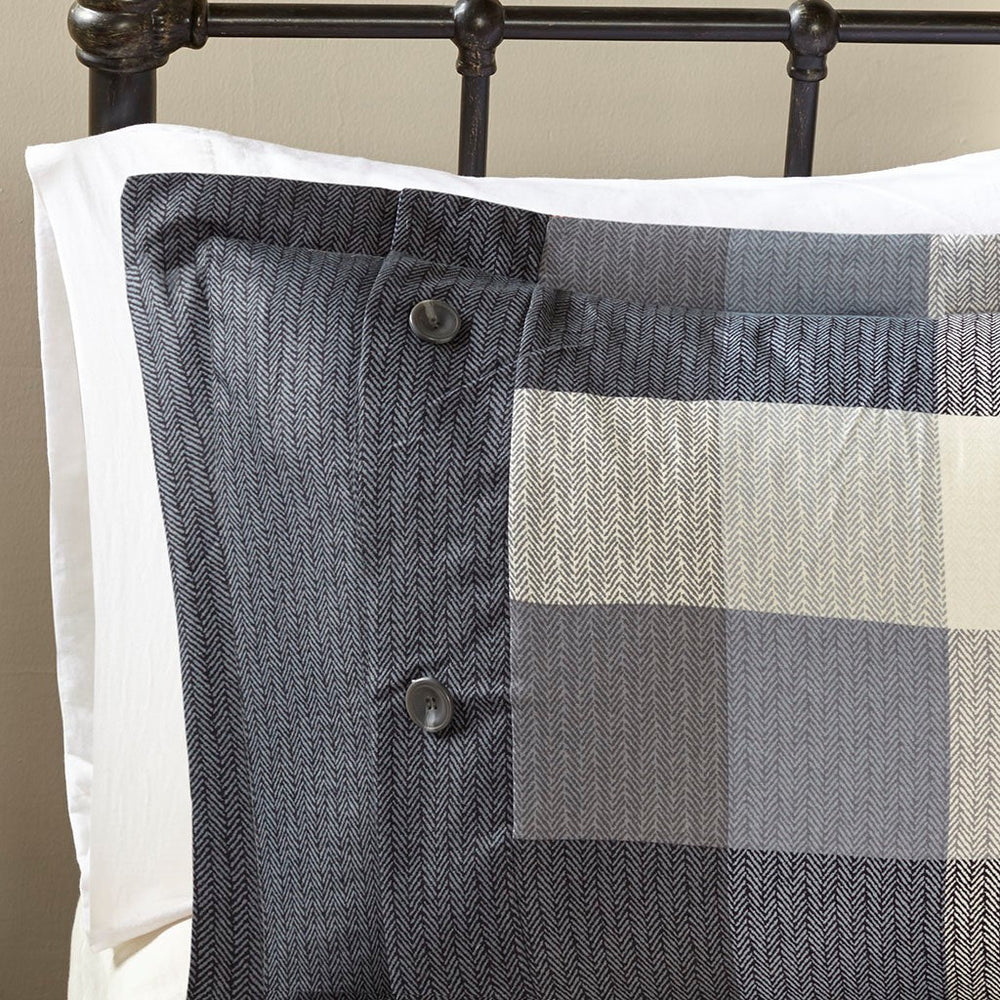 7 Piece Herringbone Comforter Set Grey King Media 3