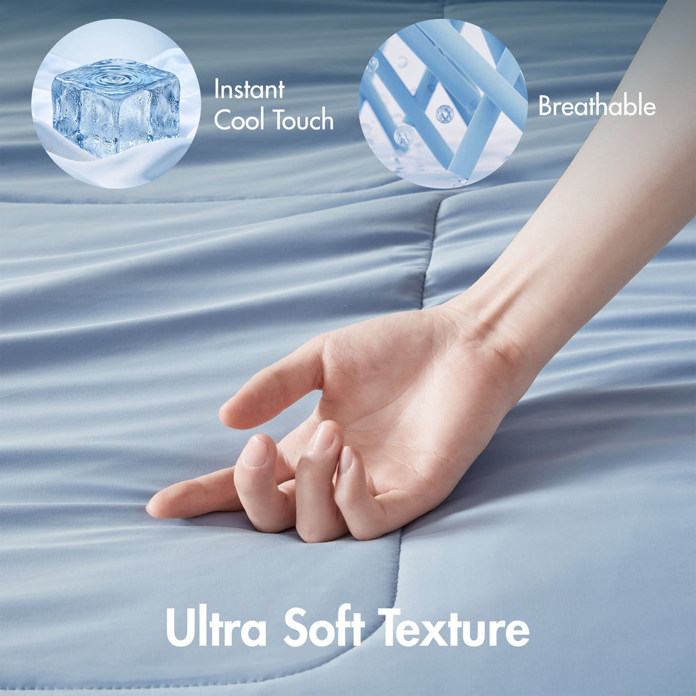 1 Piece Twin Down Alternative Comforter,Light Blue Media 21