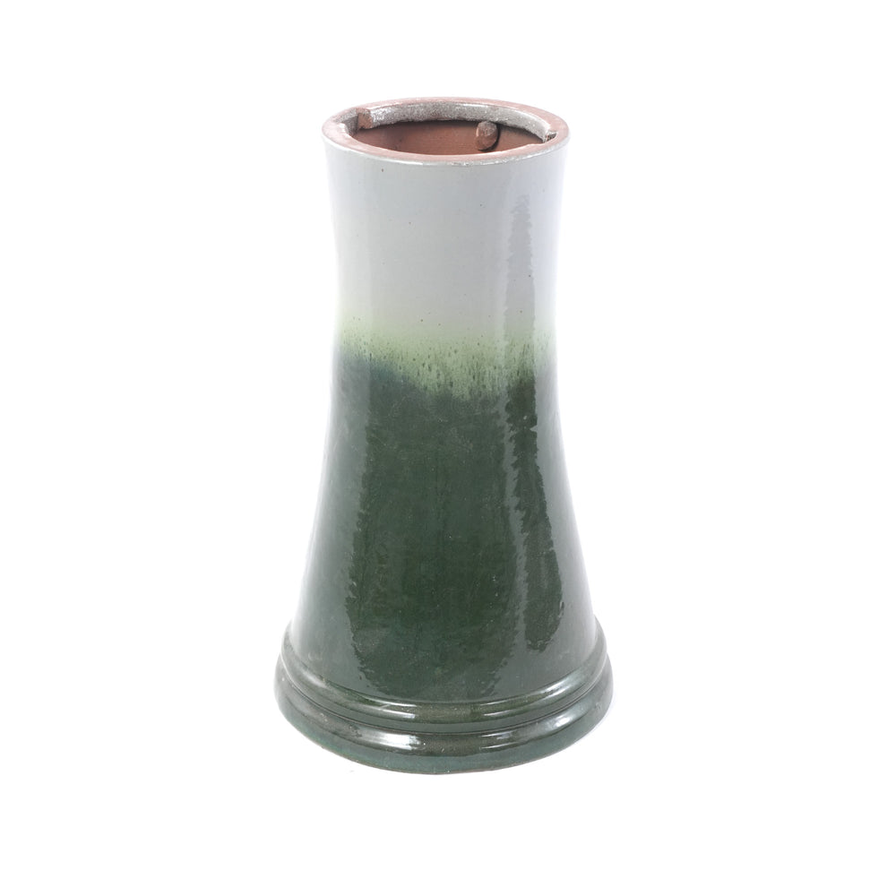 Handmade glazed ceramic bird bath, 17' concentric ripple embossed tray & 18' pedestal base, white to sage green ombre gradient glaze outdoor bird feeder for yard, lawn, patio & backyard Media 12