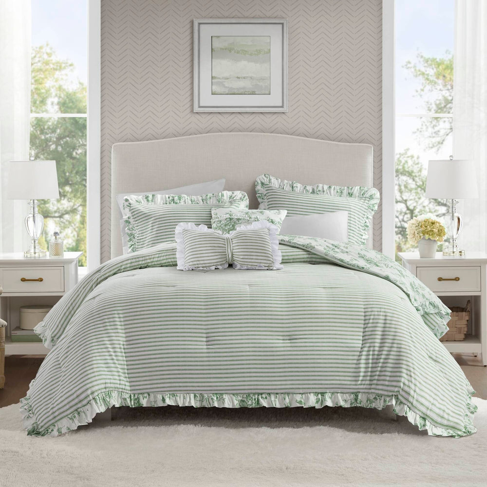 5 Pieces King Comforter Set with Decorative Pillows,Green Media 16