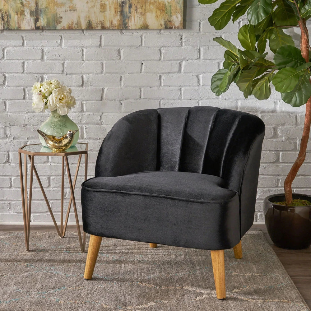 Accent Chair, Club Armchair, Modern Reading Chair, Black Altay Velvet - DTY Store