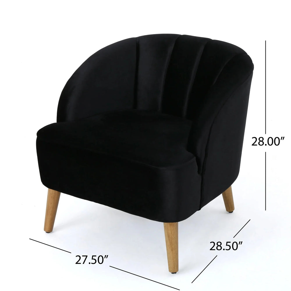 Accent Chair, Club Armchair, Modern Reading Chair, Black Altay Velvet - DTY Store