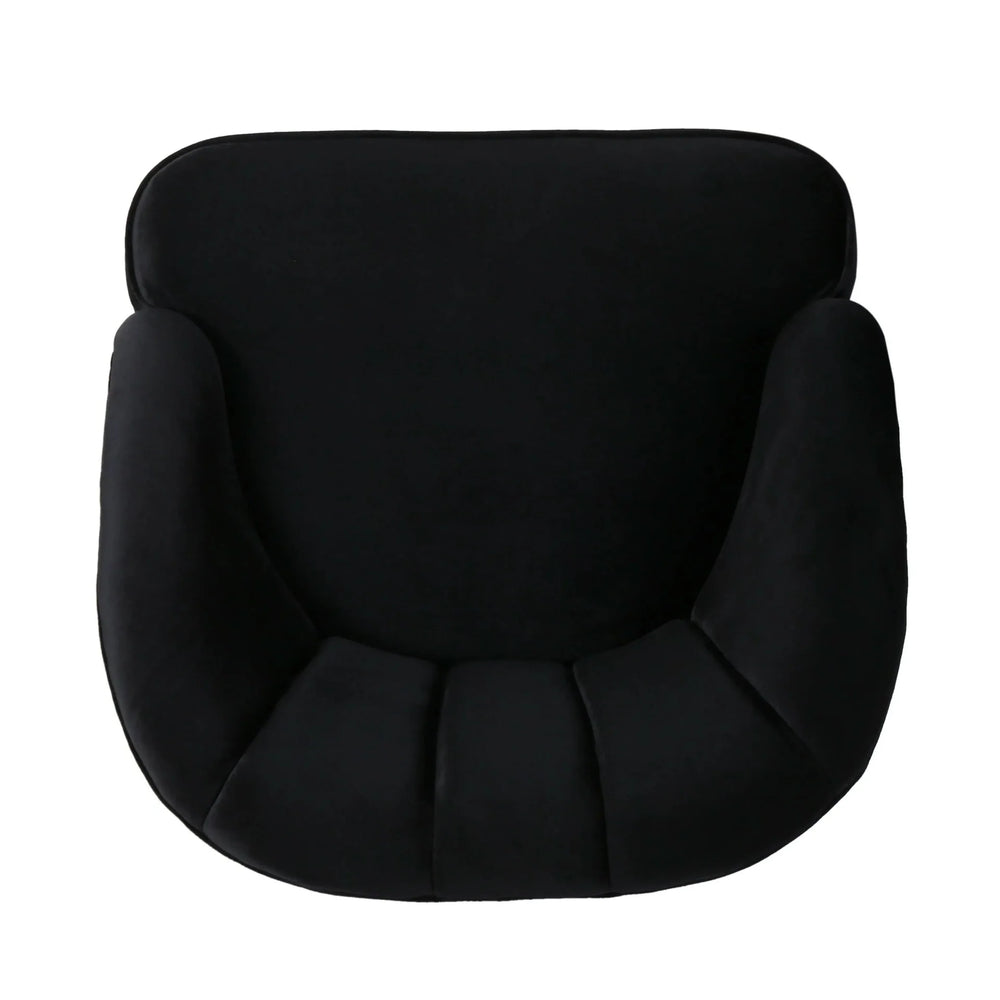 Accent Chair Altay Velvet Black Mid-Century Modern Reading Armchair Media 9