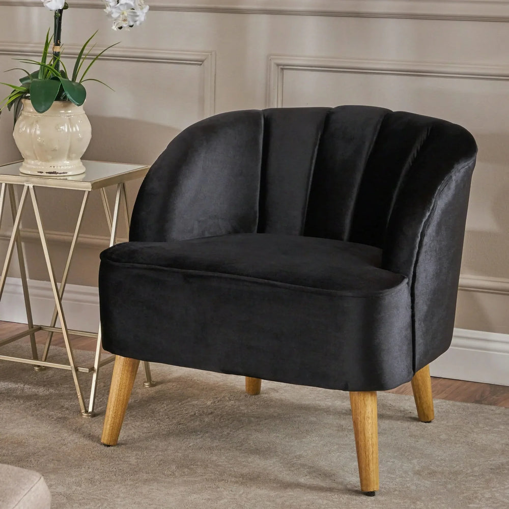 Accent Chair, Club Armchair, Modern Reading Chair, Black Altay Velvet- DTY Store
