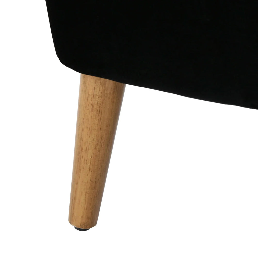 Accent Chair Altay Velvet Black Mid-Century Modern Reading Armchair Media 10