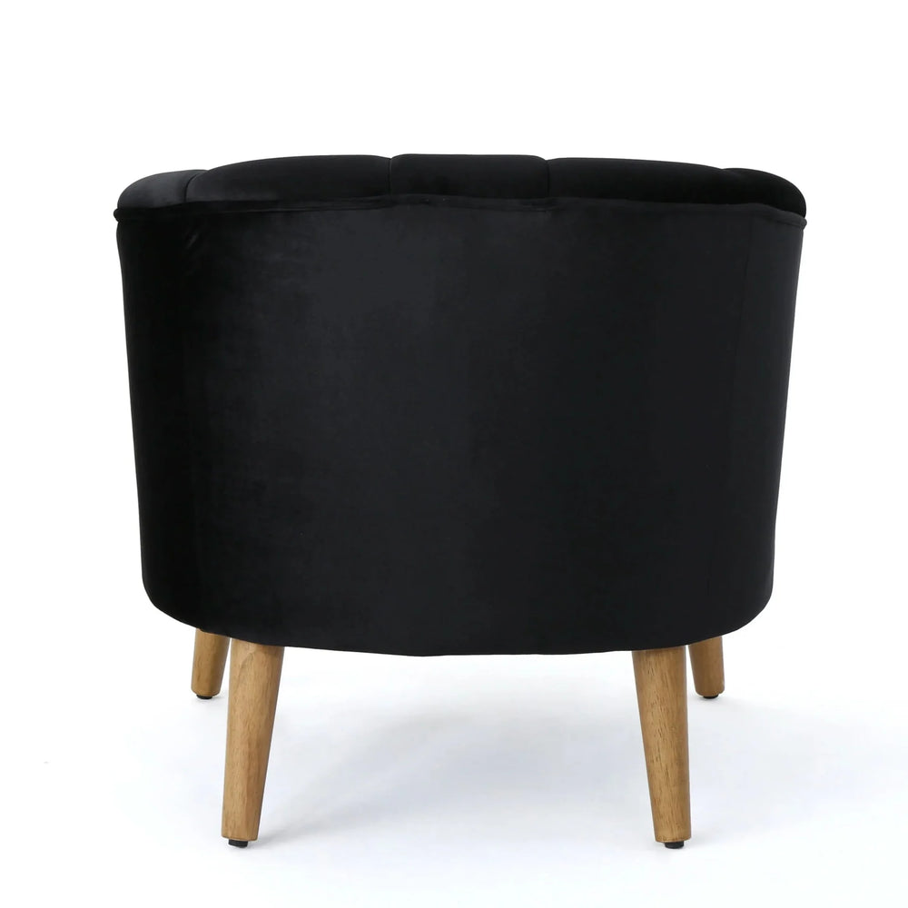 Accent Chair Altay Velvet Black Mid-Century Modern Reading Armchair Media 8