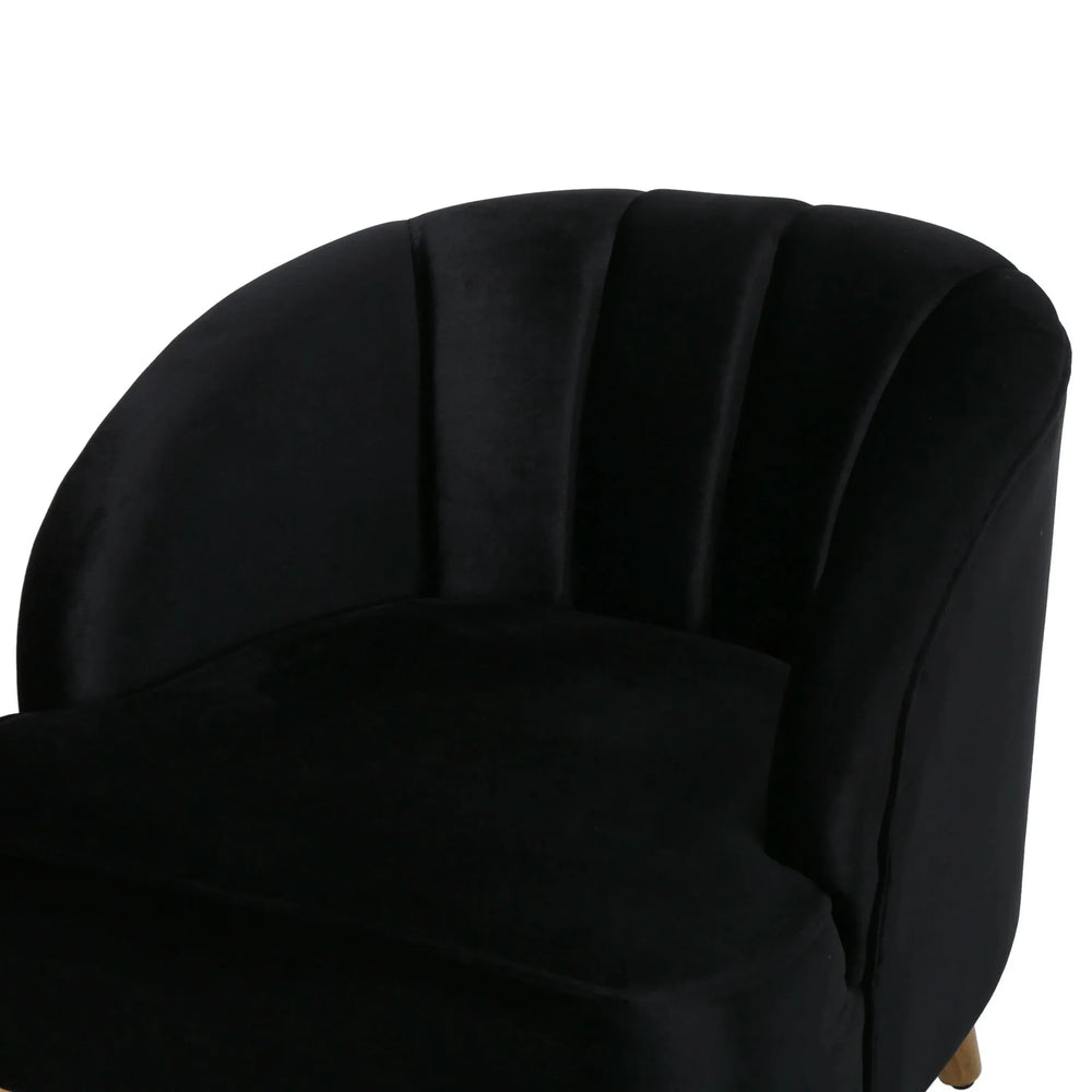 Accent Chair Altay Velvet Black Mid-Century Modern Reading Armchair Media 11