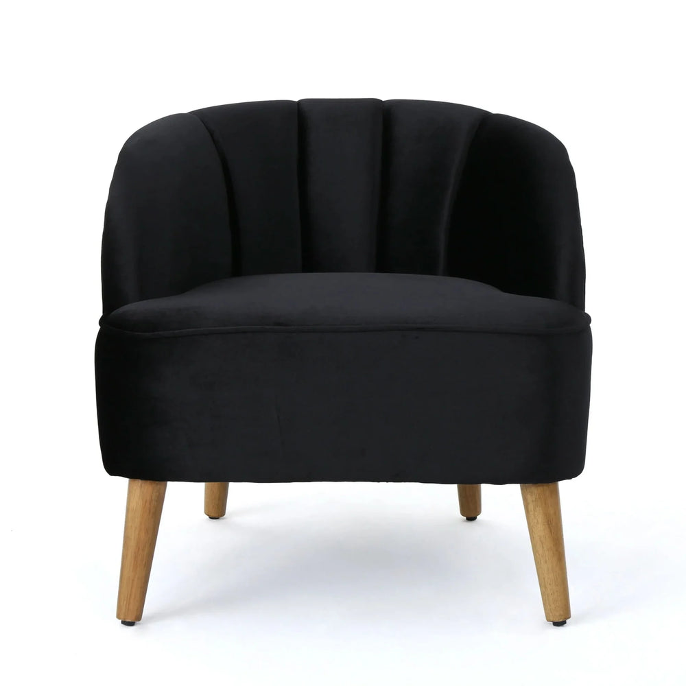 Accent Chair Altay Velvet Black Mid-Century Modern Reading Armchair Media 7