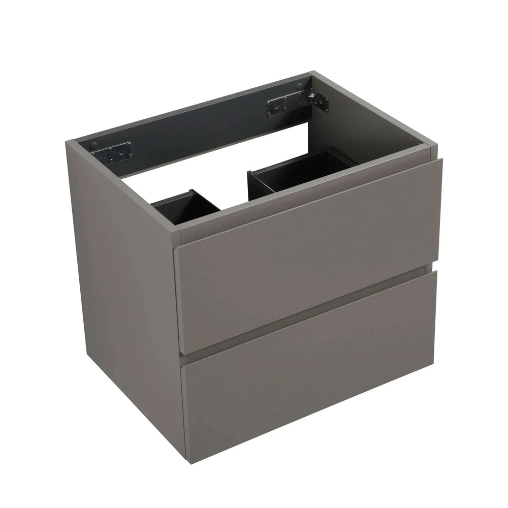 Alice-24W-102,Wall mount cabinet WITHOUT basin, Gray color, with two drawers, Pre-assembled- DTY Store