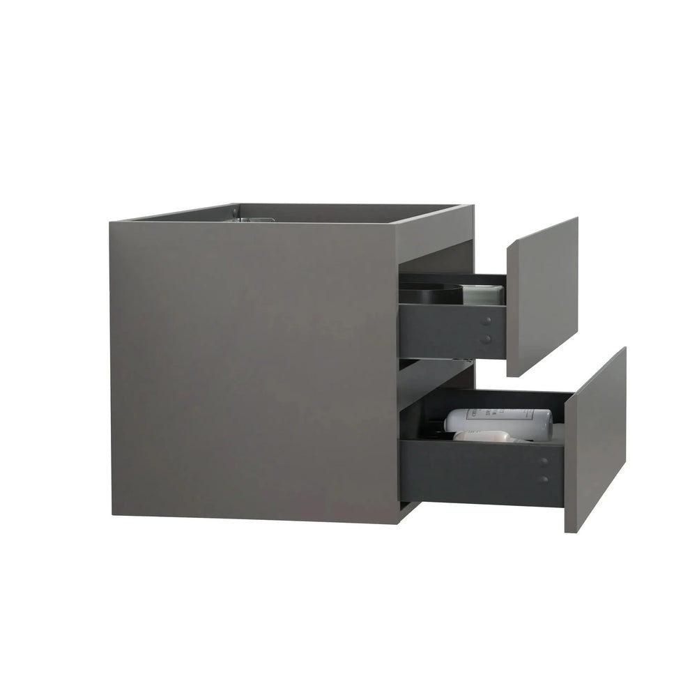 Wall Mount Cabinet Gray With Two Drawers For Bathroom Storage Space Media 5