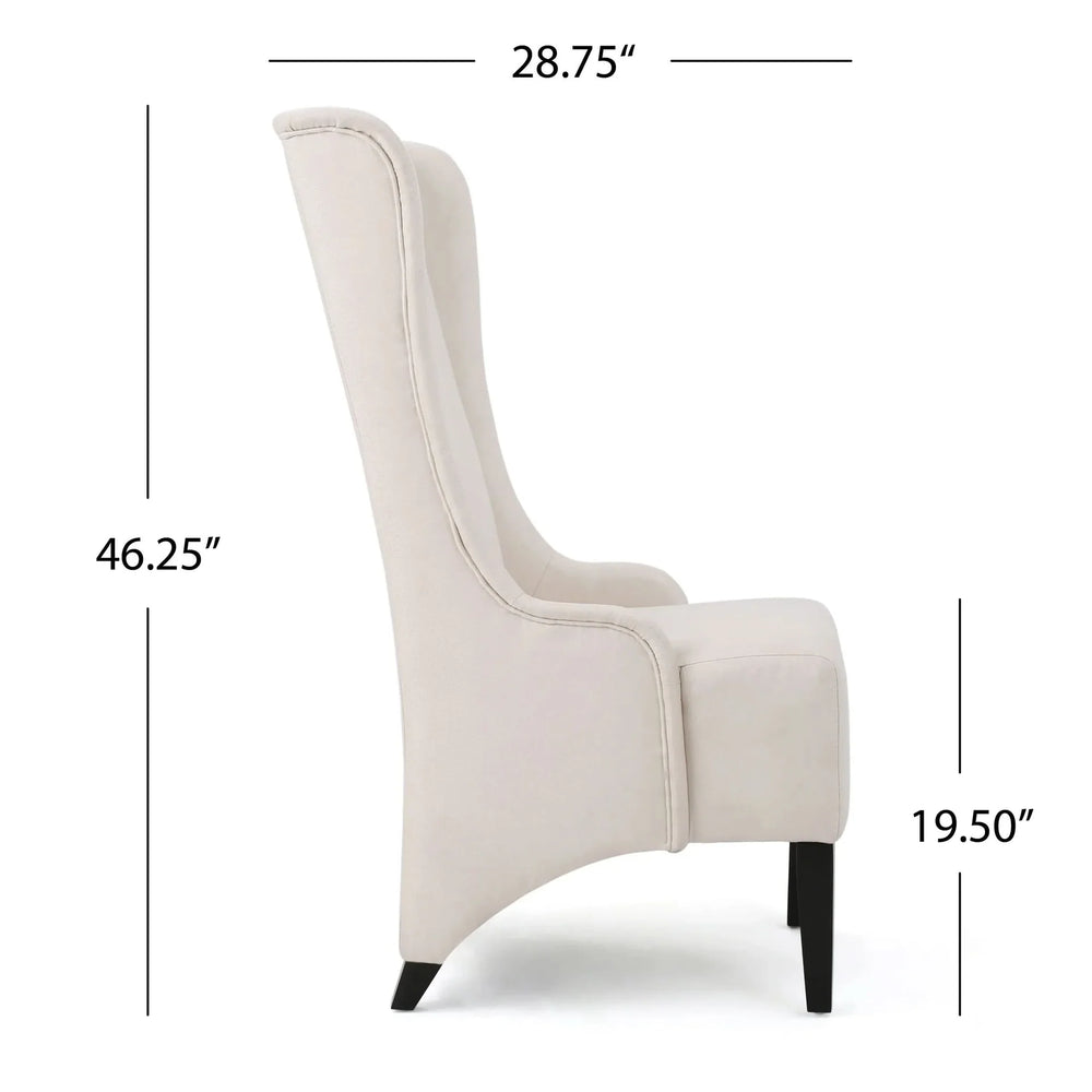 Upholstered Dining Chair Birch Wood Legs Beige Contemporary Comfort Media 10