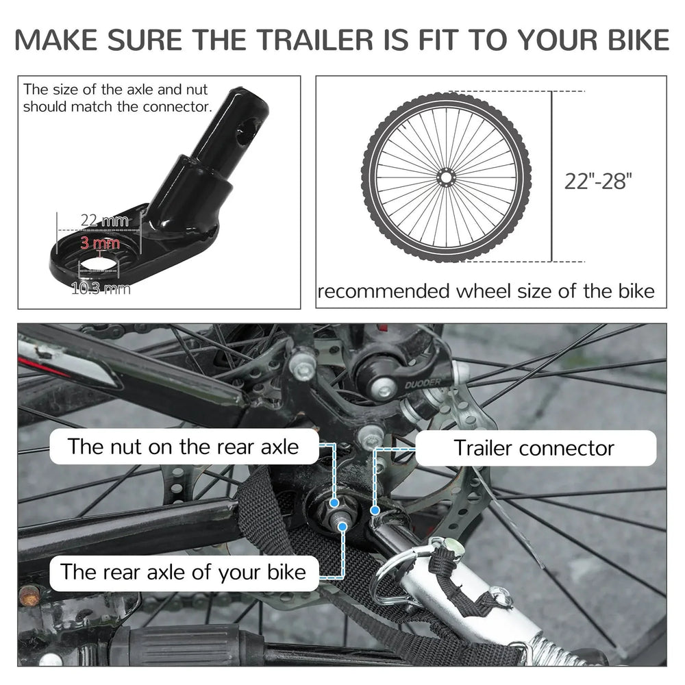 Dog Bike Trailer Steel Frame & Hitch Coupler For Medium Dogs Yellow Media 5