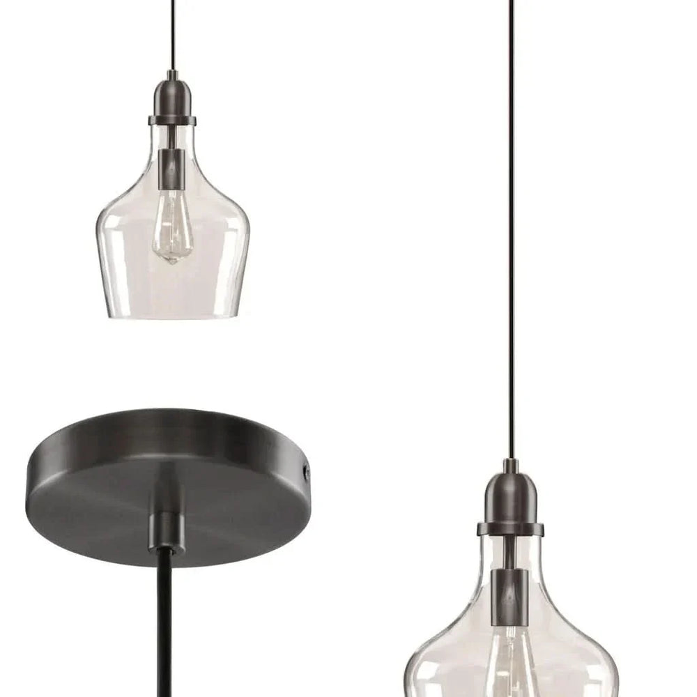 Glass Pendant Bronze Bell Shaped Task Lighting for Kitchen or Dining Media 7