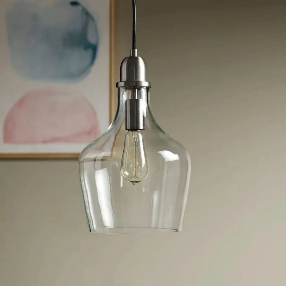 Glass Pendant Bronze Bell Shaped Task Lighting for Kitchen or Dining Media 1