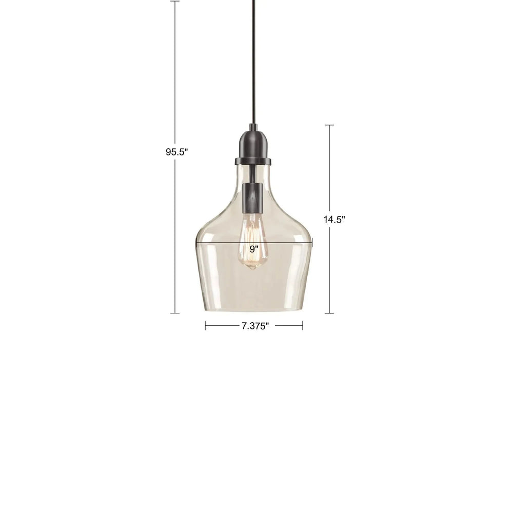 Glass Pendant Bronze Bell Shaped Task Lighting for Kitchen or Dining Media 9