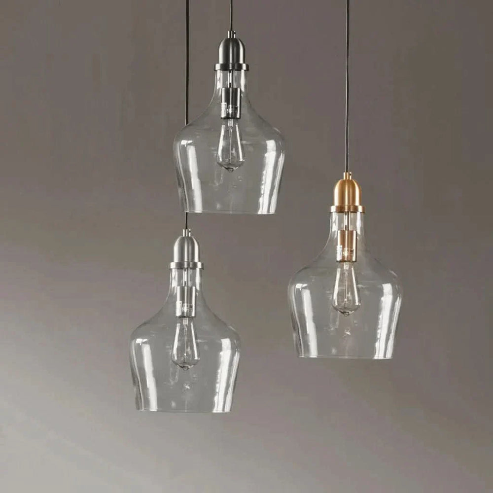 Glass Pendant Bronze Bell Shaped Task Lighting for Kitchen or Dining Media 4