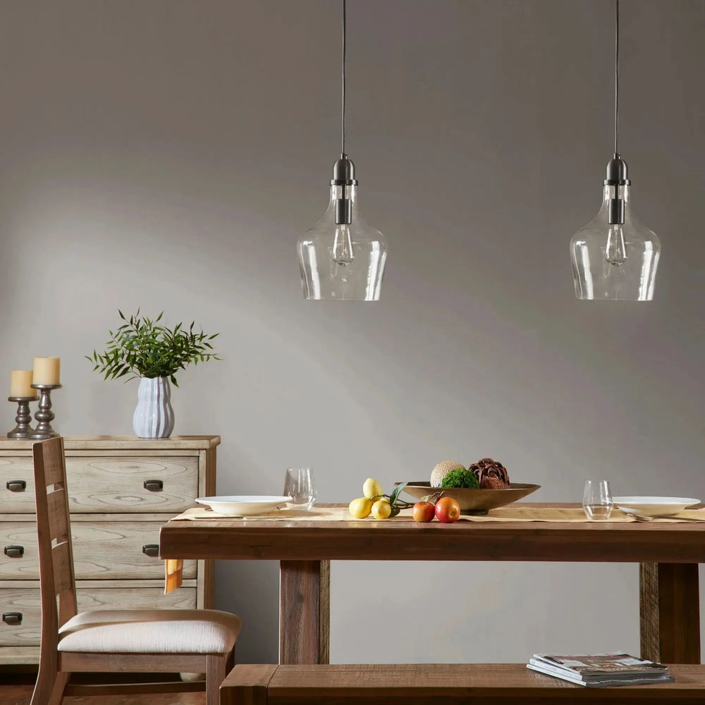 Glass Pendant Bronze Bell Shaped Task Lighting for Kitchen or Dining Media 2