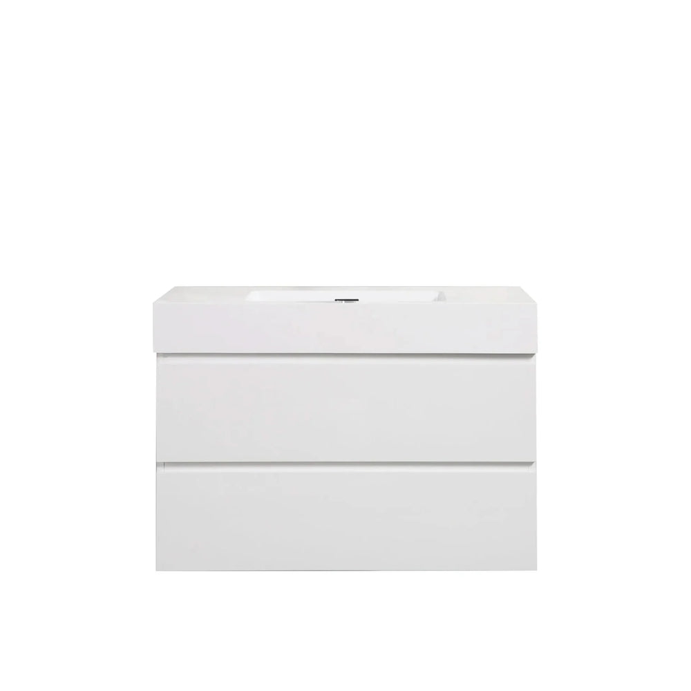 Solid Surface Basin Integrated White Vanity Top Without Drain And Faucet Media 2