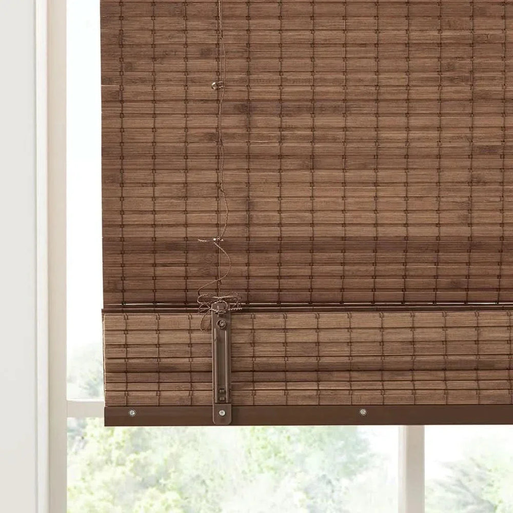 Bamboo Roman Shade Light Filtering 64-Inch Window Covering For Living Room Media 19