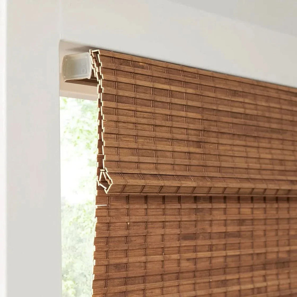 Bamboo Roman Shade Light Filtering 64-Inch Window Covering For Living Room Media 12
