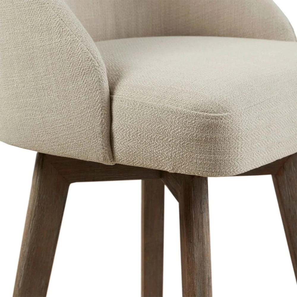 Bar Stool Sand Polyester Upholstery Swivel Seat And Reclaimed Grey Wood Media 6