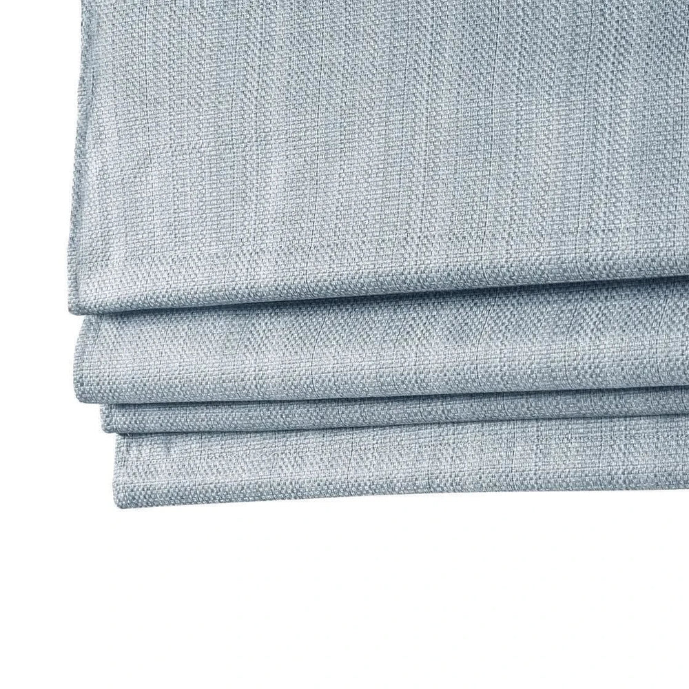 Roman Shade Basketweave Polyester Blue Room Darkening Cordless Decor Media 14