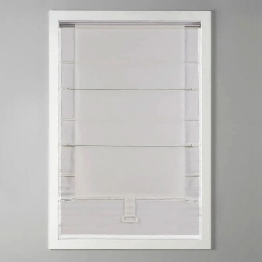 Roman Shade Polyester Basketweave Cordless Room Darkening 64x29 Inches Media 11