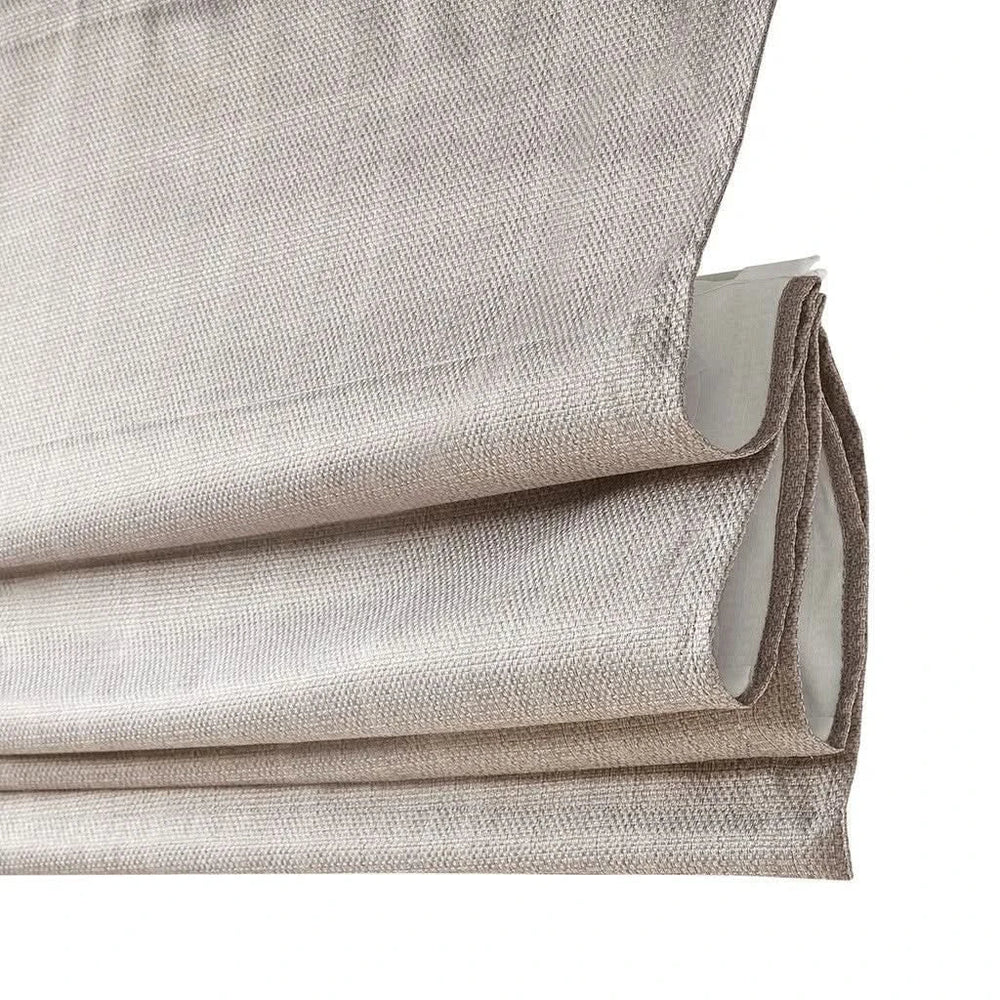 Roman Shade Basketweave Polyester Cordless Room Darkening Window Treatment Media 16