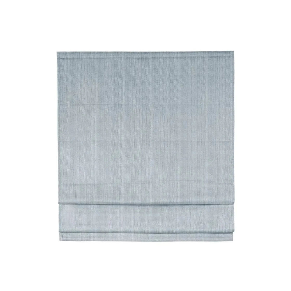 Roman Shade Cordless Room Darkening Blue Polyester Basketweave Pattern Media 15
