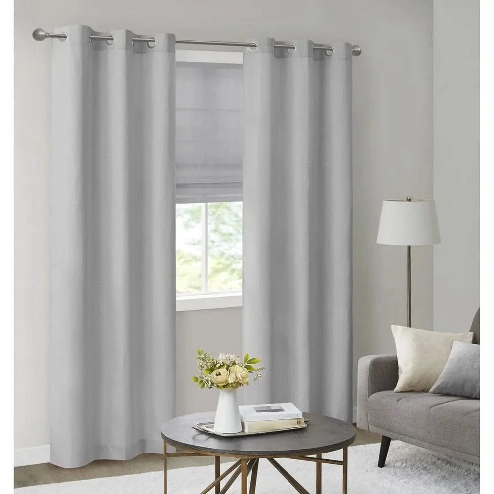 Room Darkening Cordless Roman Shade Polyester Basketweave Casual Look Media 13